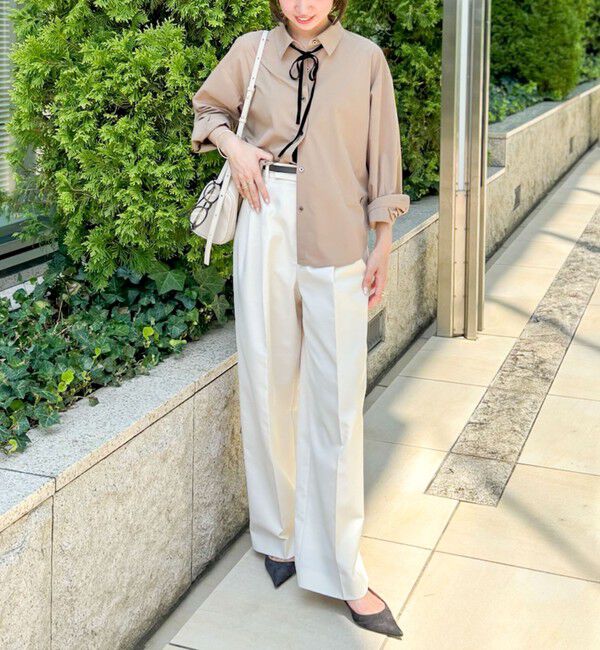 NOLLEY'S「ウォッシャブルリボン付きシャツ」|シャツ・ブラウス|