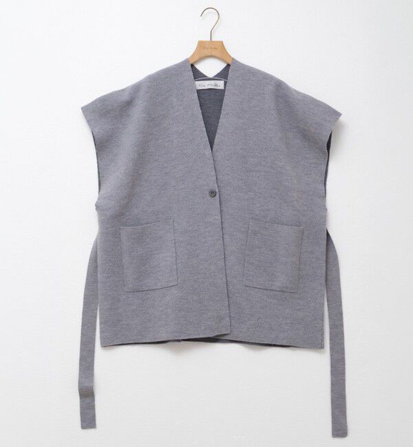 Rie Miller「バイカラー強縮ニットショール」|ニット・セーター|