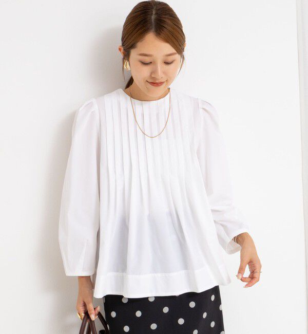 NOLLEY'S「ウォッシャブルタックフレアーブラウス」|シャツ・ブラウス|