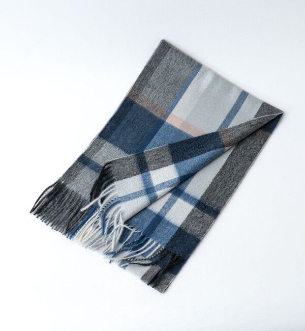 NOLLEY'S goodman「カシミヤチェックマフラー30」|ストール|ブルー系1