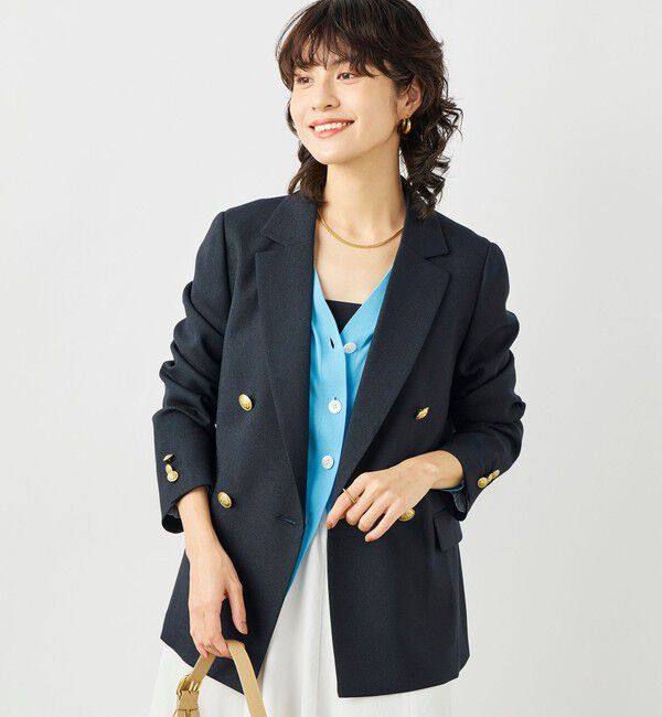 NOLLEY'S「《セットアップ対応》ウォッシャブルハイスペック麻調ダブルジャケット」|テーラードジャケット|