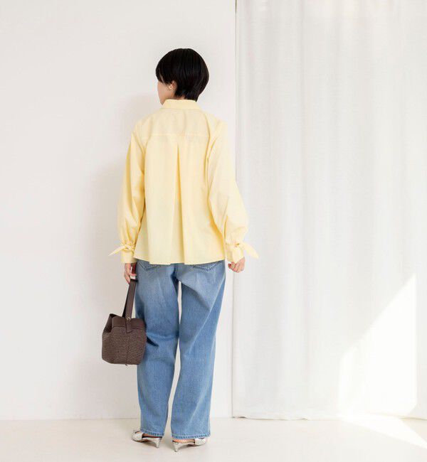 NOLLEY'S「ウォッシャブル袖リボン付きボリュームシャツ」|シャツ・ブラウス|