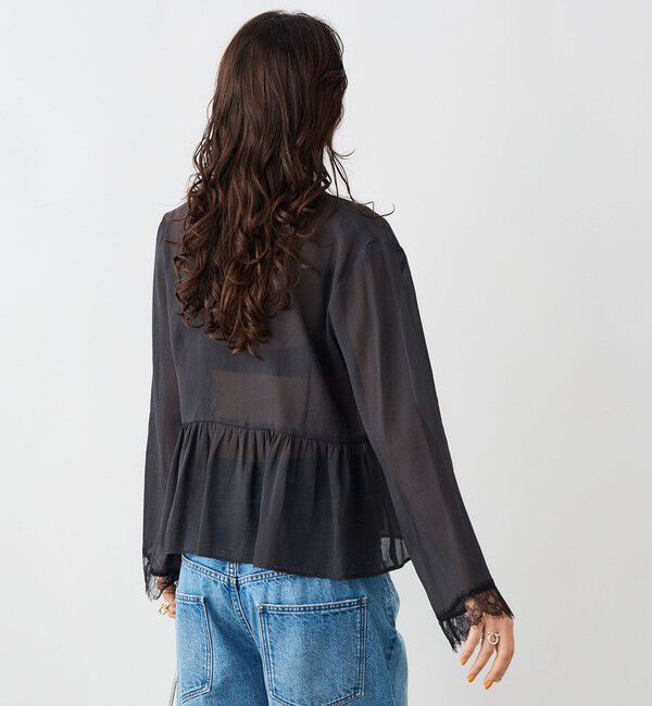 NOLLEY'S sophi「ウォッシャブルレーストリミングオーガンジーブラウス」|シャツ・ブラウス|