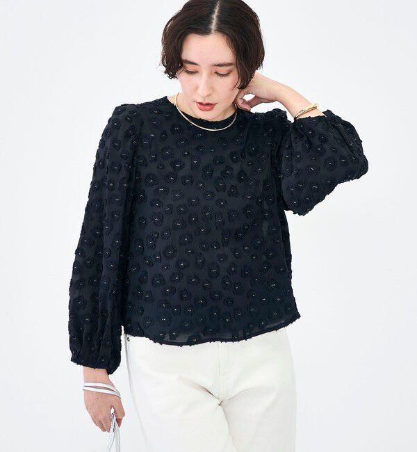 NOLLEY'S「【KIRYU】ウォッシャブル花柄ジャガードブラウス」|シャツ・ブラウス|