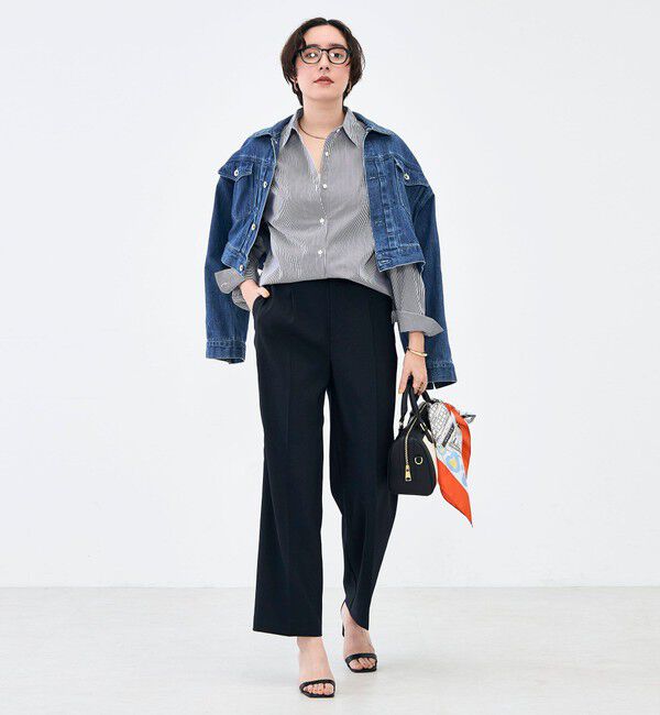 NOLLEY'S「《セットアップ対応》ウォッシャブルハイスペック麻調愛されセミワイドパンツ」|その他|