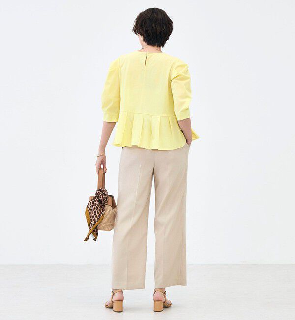 NOLLEY'S「《セットアップ対応》ウォッシャブルハイスペック麻調愛されセミワイドパンツ」|その他|