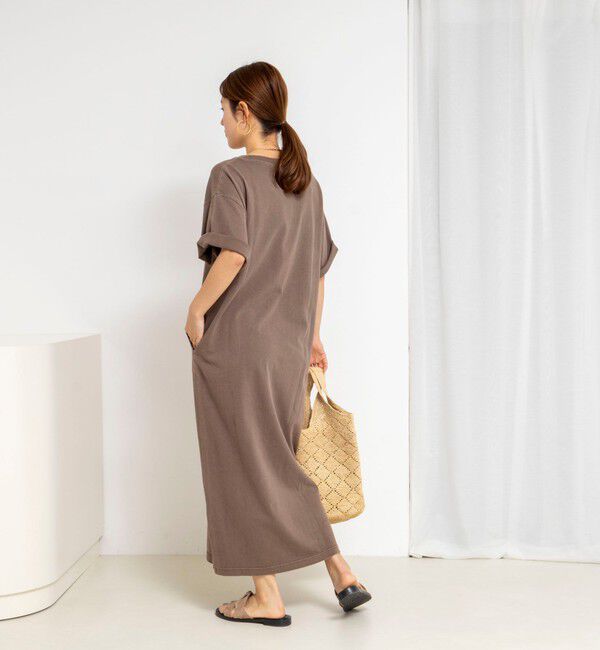 NOLLEY'S「ウォッシャブルピグメント加工カットソーマキシ丈ワンピース」|ワンピース|