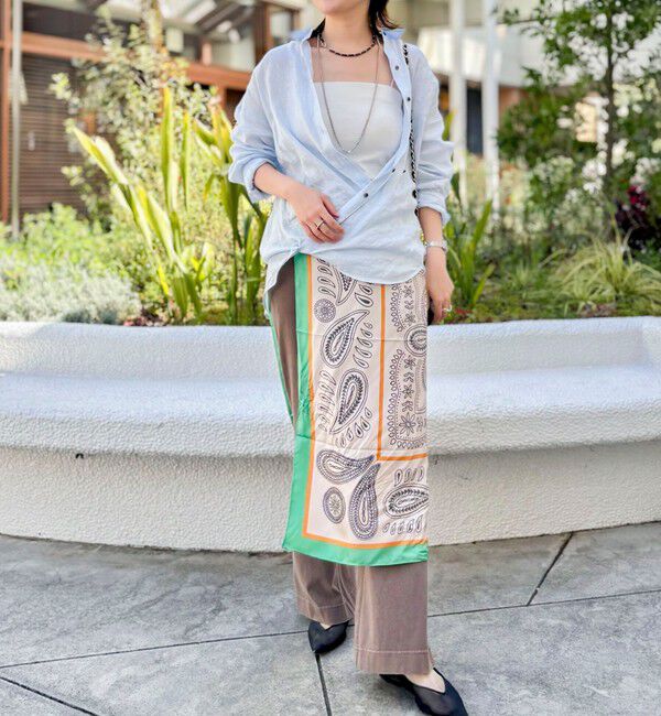 NOLLEY'S「ウォッシャブルピグメント加工フレアカットソーパンツ」|チノ|