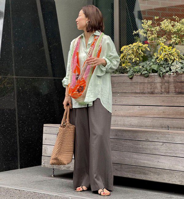 NOLLEY'S「リネンガーゼプリントストール」|ストール|