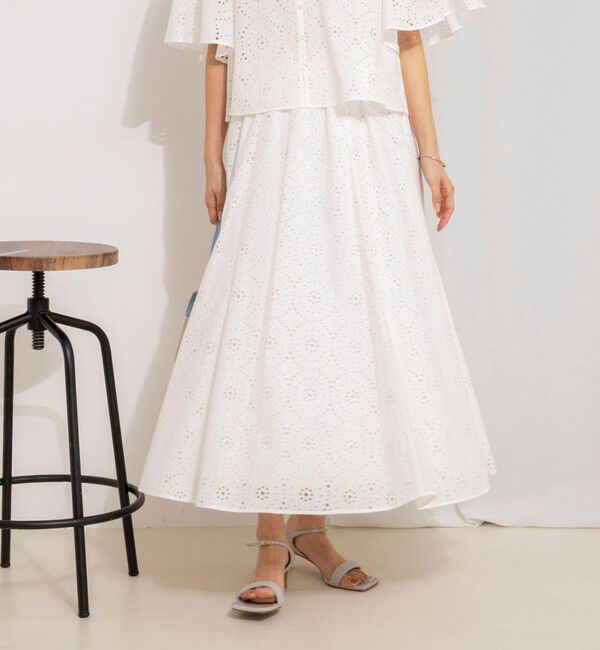 NOLLEY'S「《セットアップ対応》ウォッシャブルレースフレアスカート」|フレア|