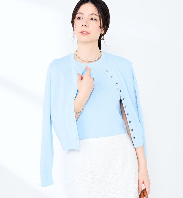 NOLLEY'S sophi「《手洗い可能/アンサンブル対応》マルチファンクションハイゲージクルーネックカーディガン」|カーディガン|