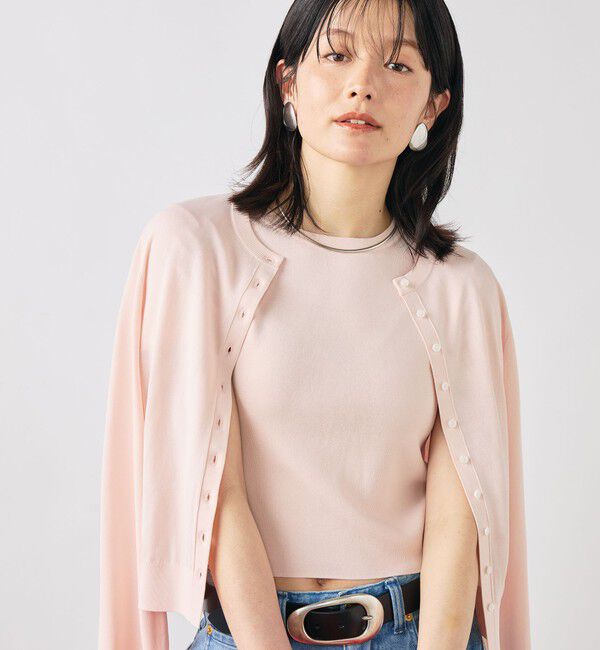 NOLLEY'S sophi「《手洗い可能/アンサンブル対応》マルチファンクションハイゲージクルーネックカーディガン」|カーディガン|