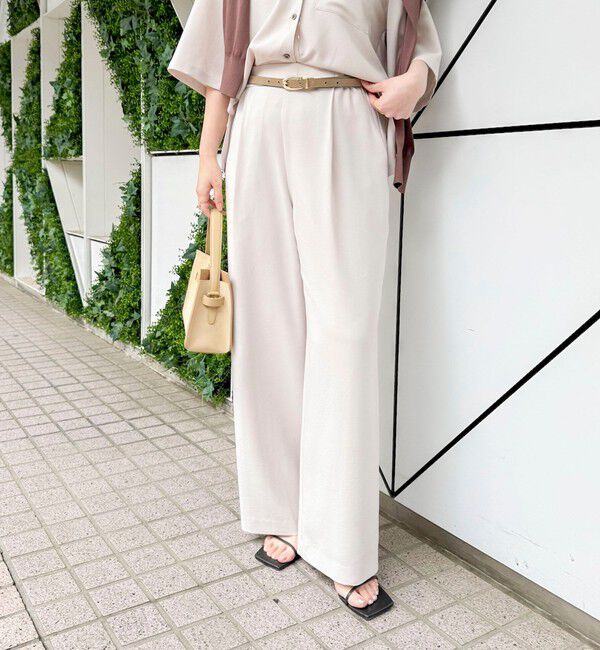 NOLLEY'S sophi「《セットアップ対応》ウォッシャブルエアリージョーゼットイージーワイドパンツ」|その他|ベージュ