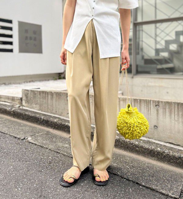 NOLLEY'S「【WEB＆一部店舗限定】ウォッシャブルサンドウォッシュイージーワイドパンツ」|その他|ベージュ