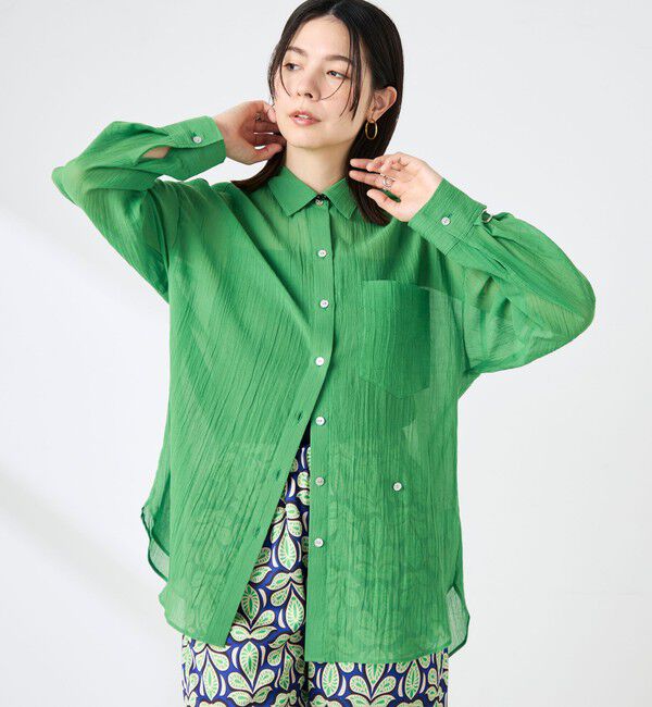 NOLLEY'S「ウォッシャブルキャッチワッシャーシアーシャツ」|シャツ・ブラウス|