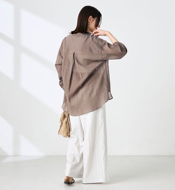 NOLLEY'S「ウォッシャブルキャッチワッシャーシアーシャツ」|シャツ・ブラウス|