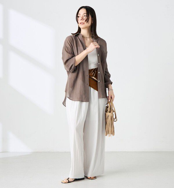 NOLLEY'S「ウォッシャブルキャッチワッシャーシアーシャツ」|シャツ・ブラウス|