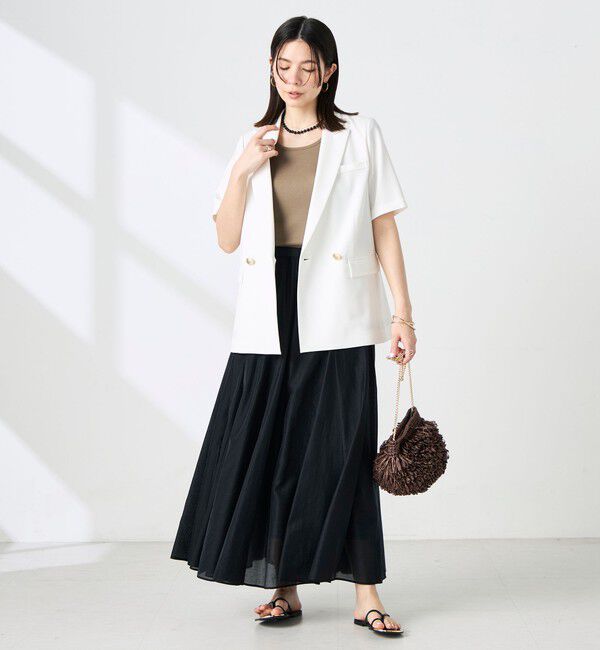 NOLLEY'S sophi「《セットアップ対応》ウォッシャブルドライツイルハーフスリーブジャケット」|テーラードジャケット|