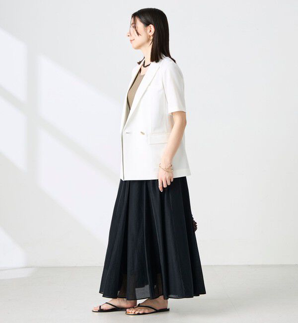 NOLLEY'S sophi「《セットアップ対応》ウォッシャブルドライツイルハーフスリーブジャケット」|テーラードジャケット|