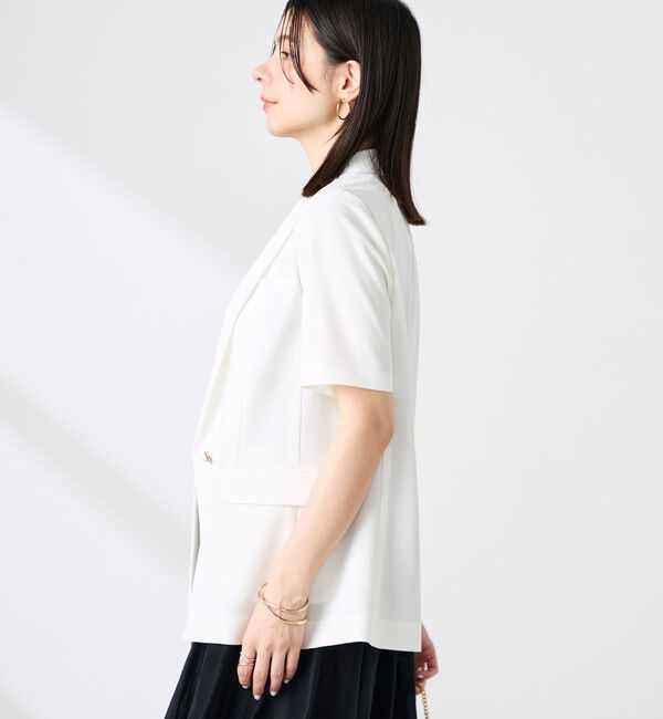 NOLLEY'S sophi「《セットアップ対応》ウォッシャブルドライツイルハーフスリーブジャケット」|テーラードジャケット|