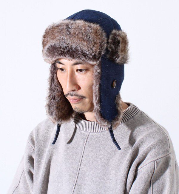 GLOSTER「【GLOSTER/グロスター】フライトキャップ 2WAY ナイロン/デニム」|キャップ・キャスケット|