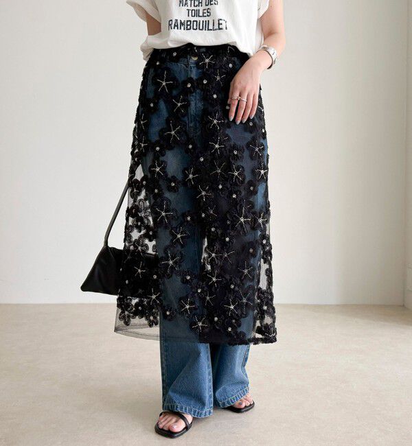 fredy emue「フラワーモチーフレイヤードスカート」|スカート|