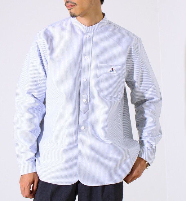 GLOSTER「【シーズンレス】【GEVACO】オックスバンドカラーシャツ」|シャツ・ブラウス|グレー系その他