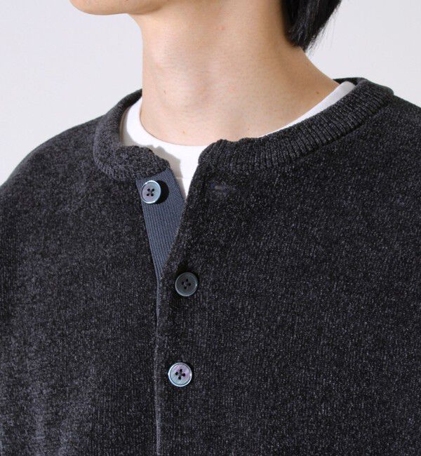 GLOSTER「【昨年人気アイテム再登場！チクチクしないニット】モールバックボーダー ヘンリーネックニット」|ニット・セーター|