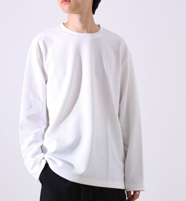 GLOSTER「【シリーズ累計人気】【ジャケットのインナーにおすすめ】ふくれジャガードロンT」|Tシャツ・カットソー|