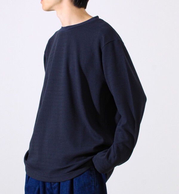 GLOSTER「【シリーズ累計人気】【ジャケットのインナーにおすすめ】ふくれジャガードロンT」|Tシャツ・カットソー|