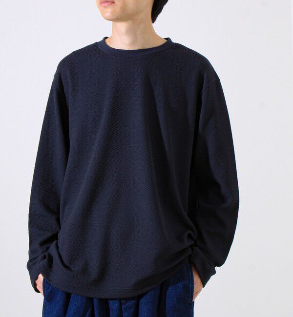 GLOSTER「【シリーズ累計人気】【ジャケットのインナーにおすすめ】ふくれジャガードロンT」|Tシャツ・カットソー|