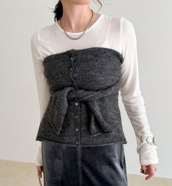 fredy emue「モヘヤ混ビスチェカーディガン」|カーディガン|