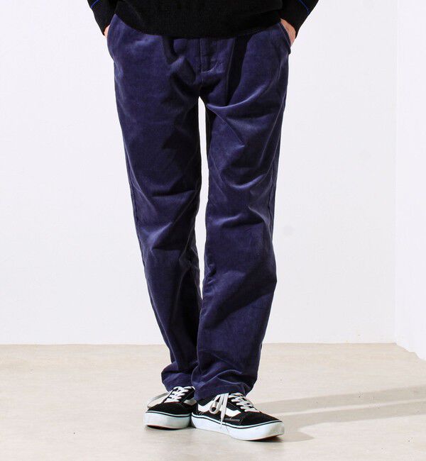 GLOSTER「【あったか快適なのに上品見え】コール裏フリースストレッチイージーパンツ」|チノ|