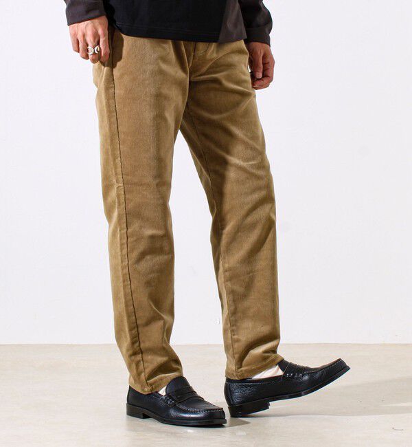 GLOSTER「【あったか快適なのに上品見え】コール裏フリースストレッチイージーパンツ」|チノ|