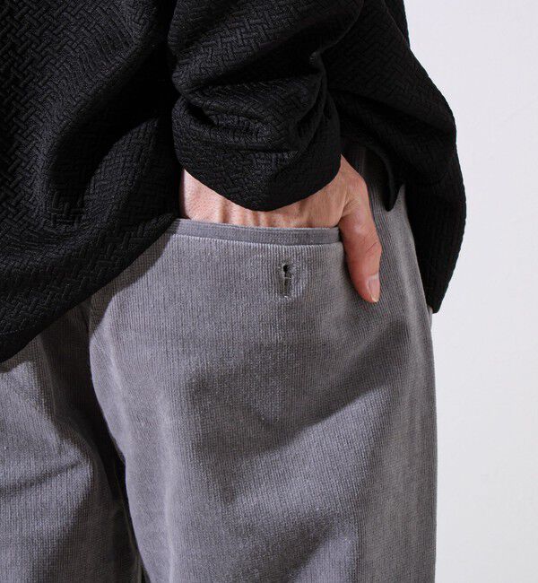 GLOSTER「【あったか快適なのに上品見え】コール裏フリースストレッチイージーパンツ」|チノ|