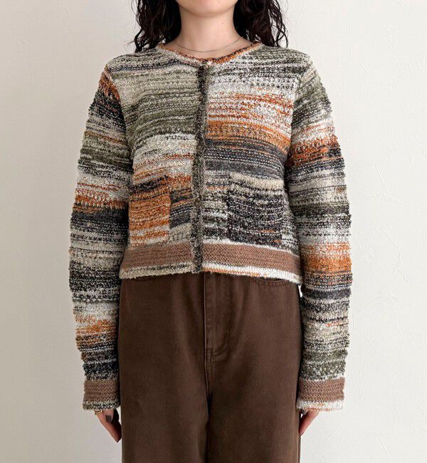 fredy emue「ツイードボーダーカーディガン」|カーディガン|