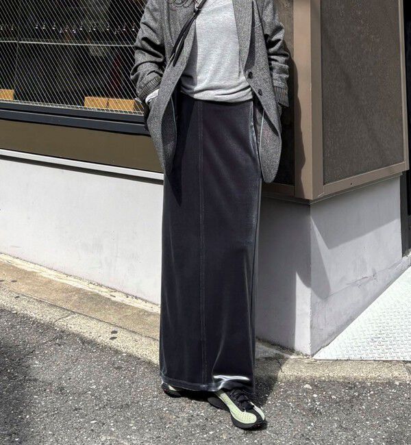 fredy emue「ベロアタイトスカート」|スカート|グレー