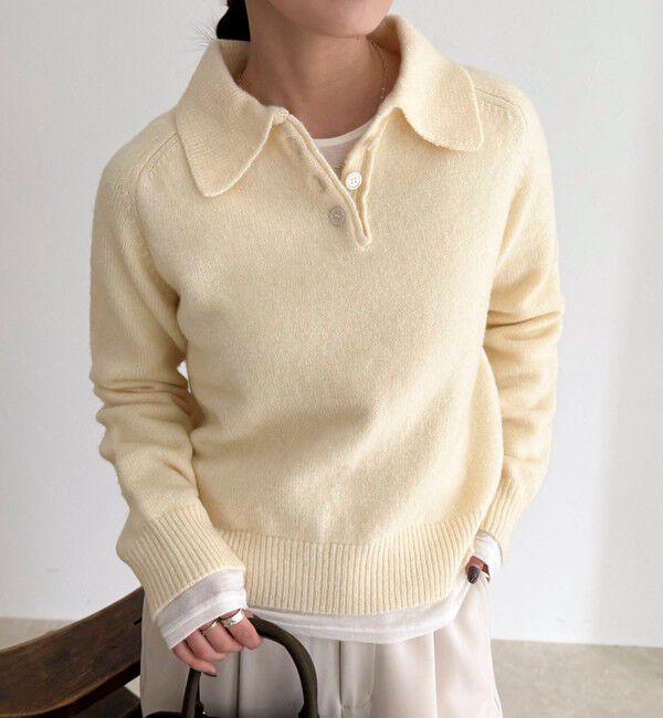 fredy emue「ポロ衿ニットプルオーバー」|ニット・セーター|