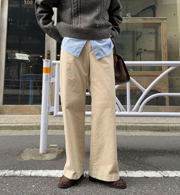 fredy emue「コーデュロイストレートパンツ」|チノ|ベージュ
