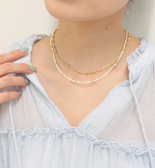 fredy emue「マットビーズアジャスト2セットネックレス」|ネックレス|