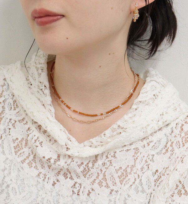 fredy emue「マットビーズアジャスト2セットネックレス」|ネックレス|ブラウン