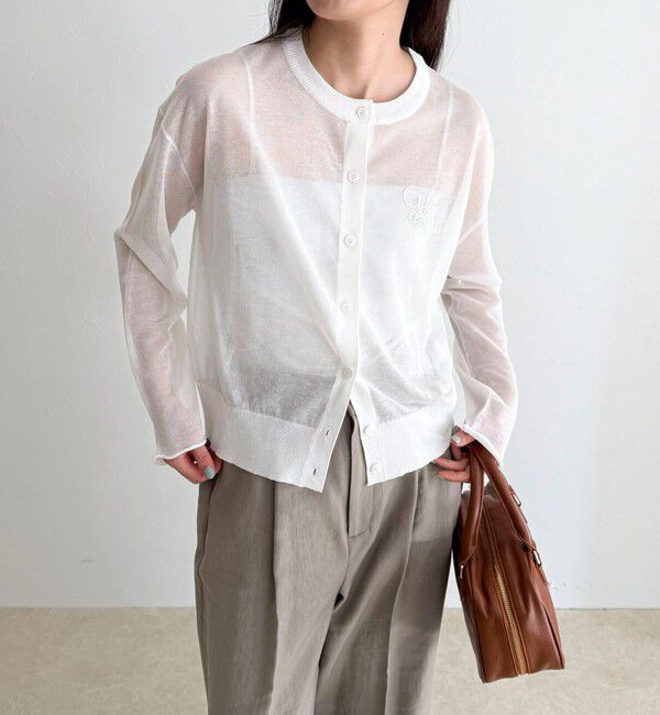 fredy emue「刺繍入りシアーニットカーディガン」|カーディガン|