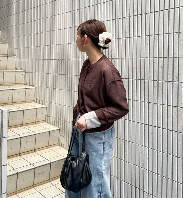 fredy emue「刺繍入りシアーニットカーディガン」|カーディガン|