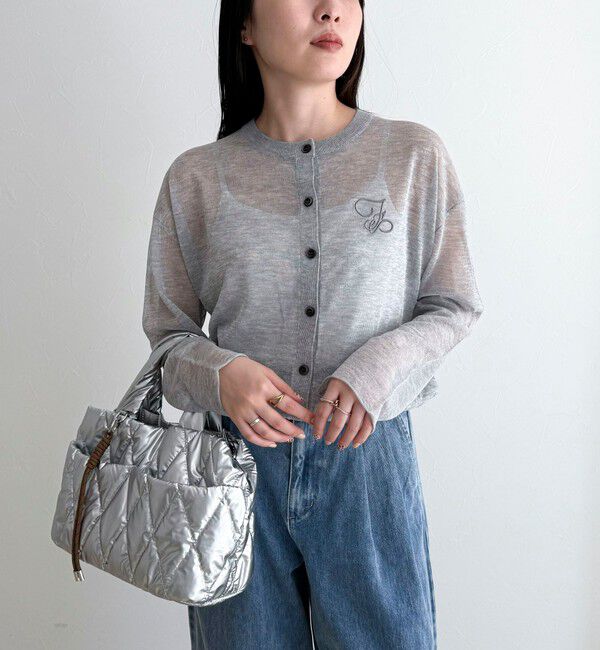 fredy emue「刺繍入りシアーニットカーディガン」|カーディガン|