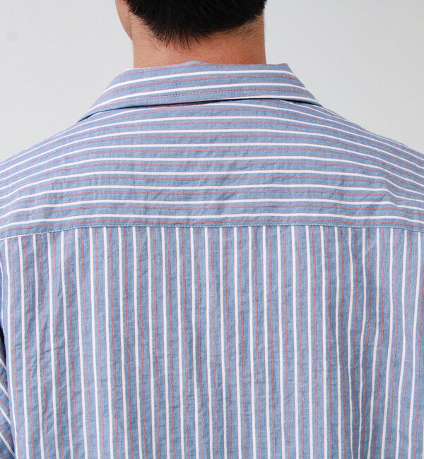 GLOSTER「サッカーストライプバイアスポケット ショートスリーブシャツ」|シャツ・ブラウス|