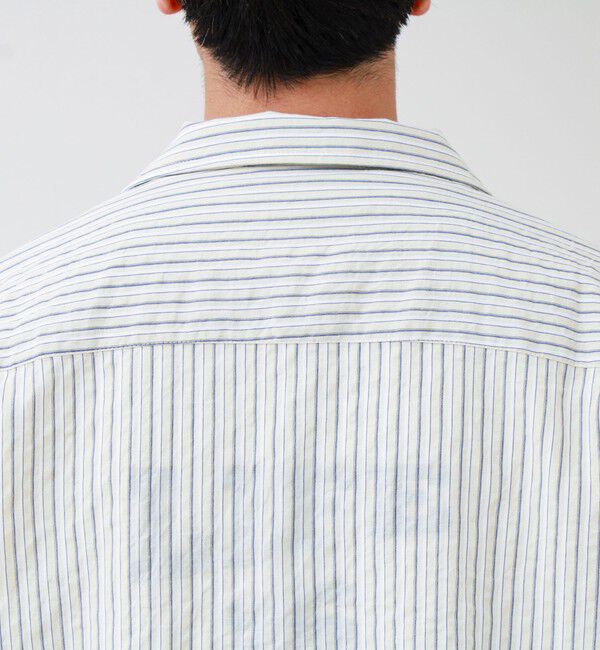 GLOSTER「サッカーストライプバイアスポケット ショートスリーブシャツ」|シャツ・ブラウス|