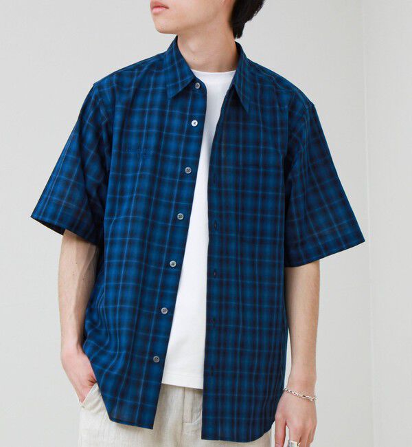 GLOSTER「GOODNESS刺繍 オンブレー ショートスリーブシャツ」|シャツ・ブラウス|