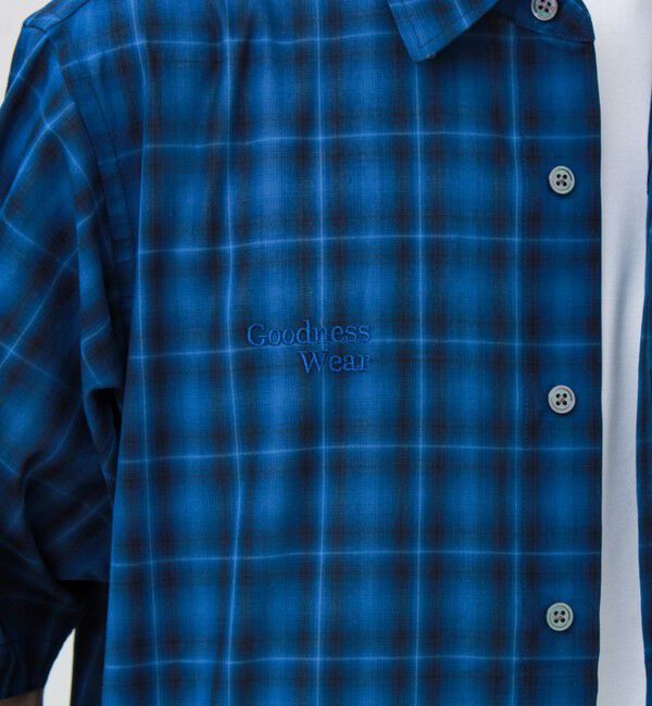 GLOSTER「GOODNESS刺繍 オンブレー ショートスリーブシャツ」|シャツ・ブラウス|