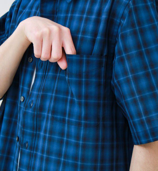 GLOSTER「GOODNESS刺繍 オンブレー ショートスリーブシャツ」|シャツ・ブラウス|