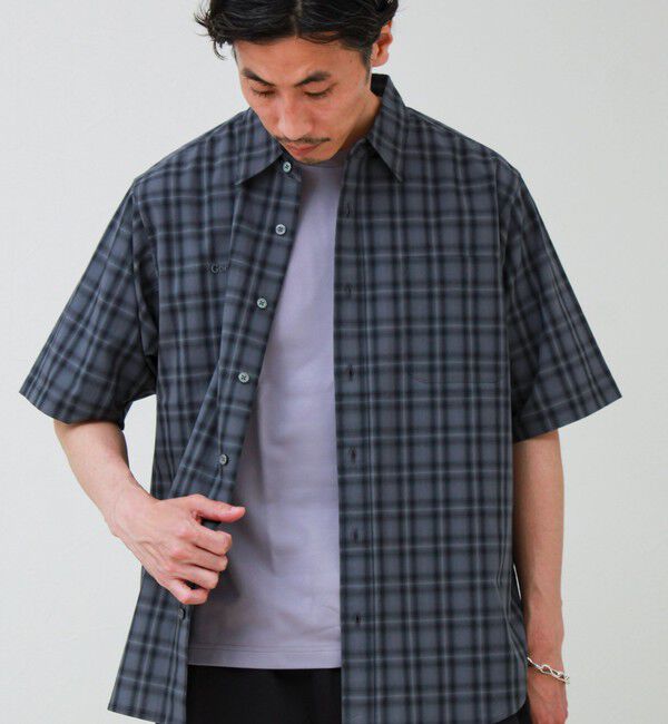 GLOSTER「GOODNESS刺繍 オンブレー ショートスリーブシャツ」|シャツ・ブラウス|